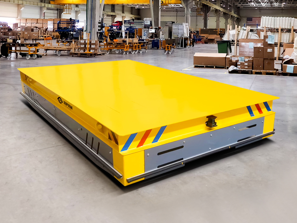 This is a battery-operated transfer cart designed for enterprises in the metallurgical industry. It is primarily used to transport heavy steel blocks, metallurgical materials, and other items within the factory. Due to the nature of the work, a wheeled electric flat cart is required as it operates on roads, and the tires must be friction-resistant.