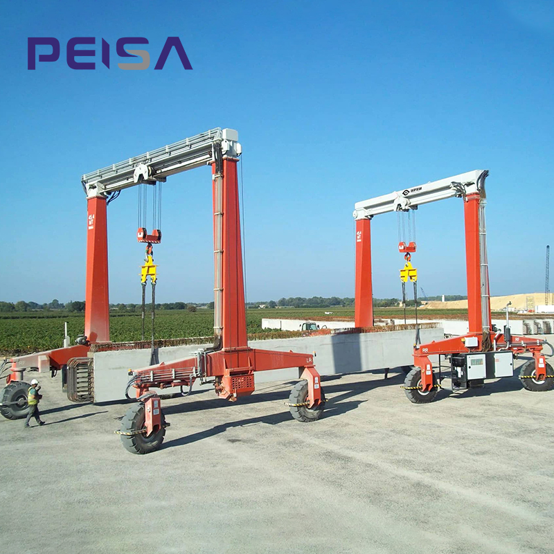 The RTG Rubber Tire Crane integrates vertical lifting with horizontal movement. With a lifting height of 1–5 meters, it enables both transportation and stacking of cargo, improving operational efficiency and space utilization.