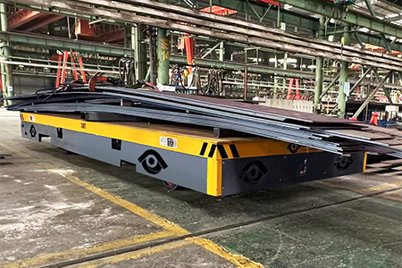 Steerable Transfer Cart for handling steel plate