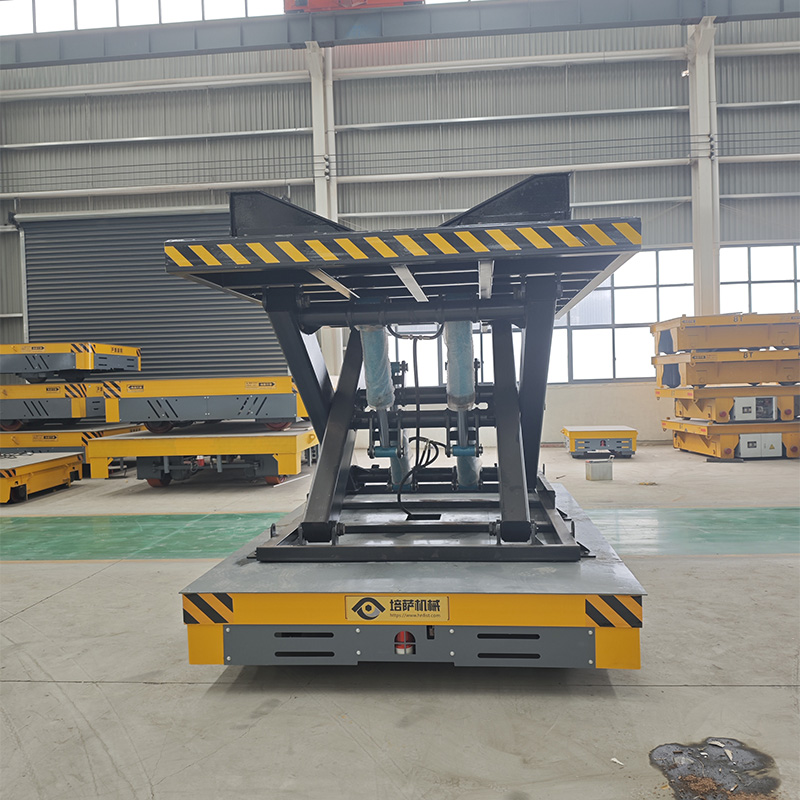 scissor lift transfer cart for handling steel coil